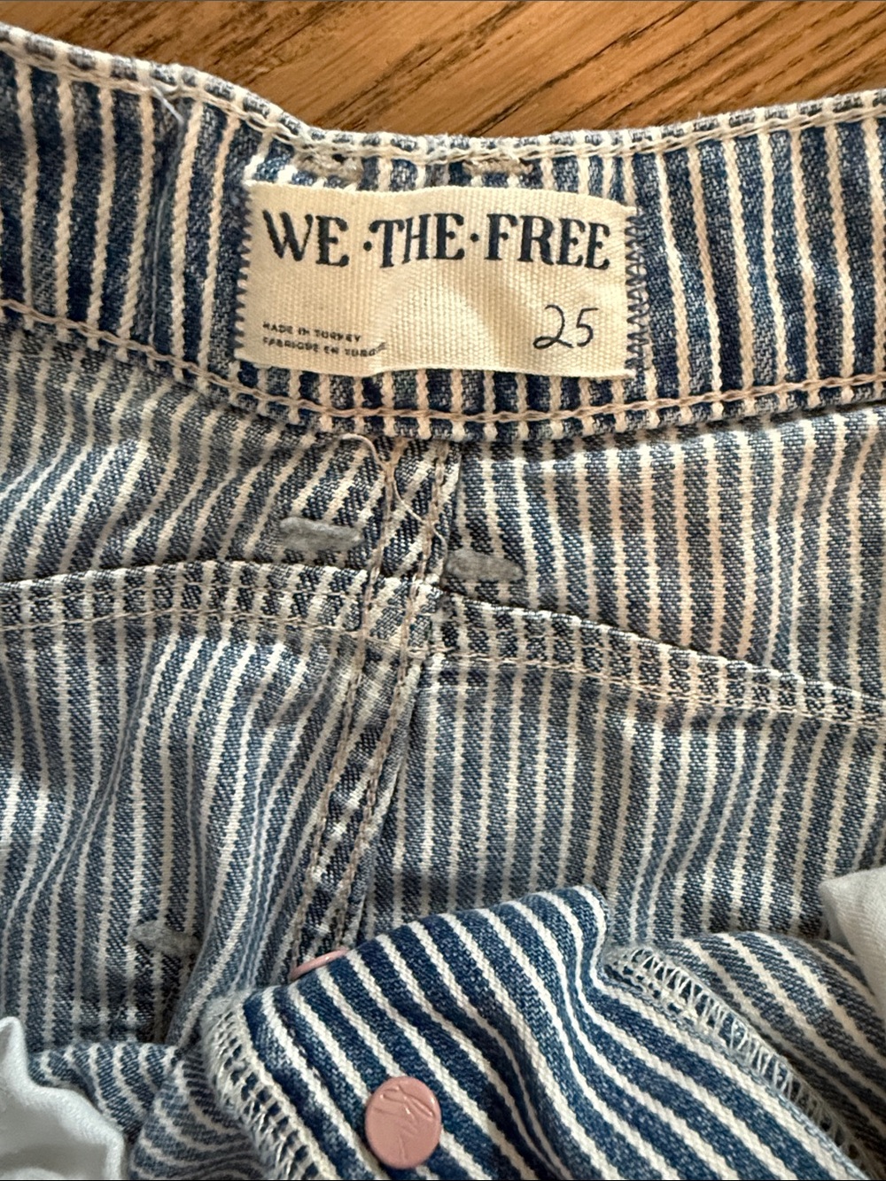We The Free Light Blue Striped Barrel Jeans - Picture 4 of 11